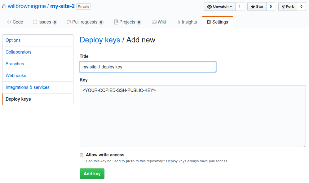 GitHub Deploy Key